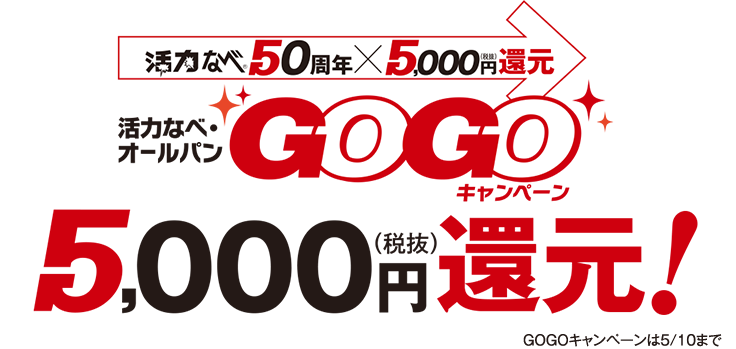 GOGOキャンペーン5,000（税抜）円還元