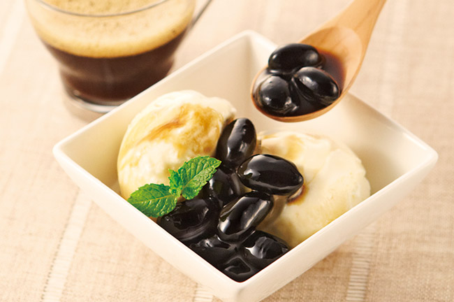 コーヒー黒豆アイスクリーム写真