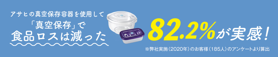 アサヒの真空保存容器を使用して「真空保存」で食品ロスは減った？→82.2％が実感！