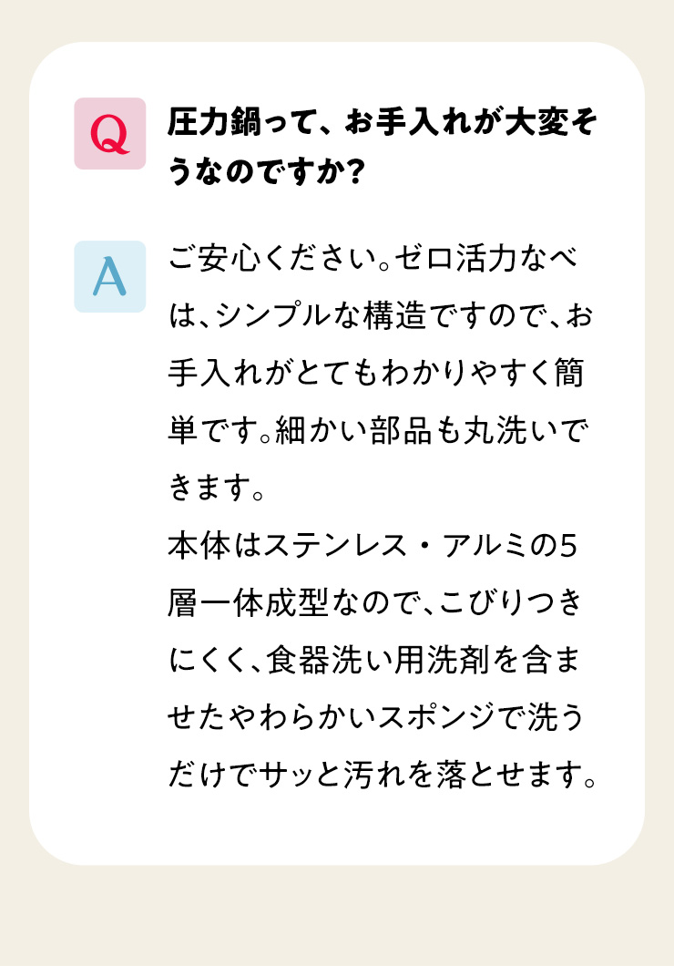 ゼロ活力なべ　よくあるご質問