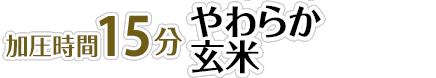 【加圧時間15分】モチモチの玄米